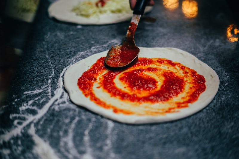 Vegan pizza at pizzaluce with dairy-free cheese and fresh toppings