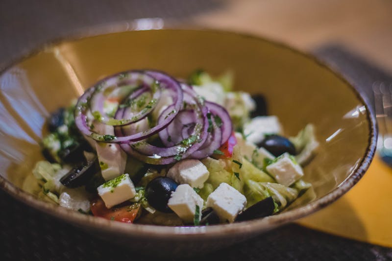Mediterranean salad at pizzaluce restaurant
