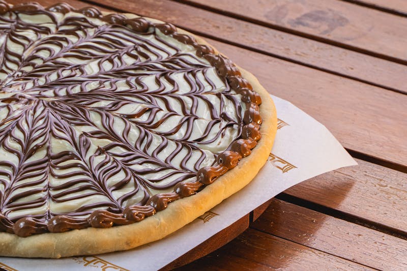 Nutella dessert pizza at pizza luce sweet treat