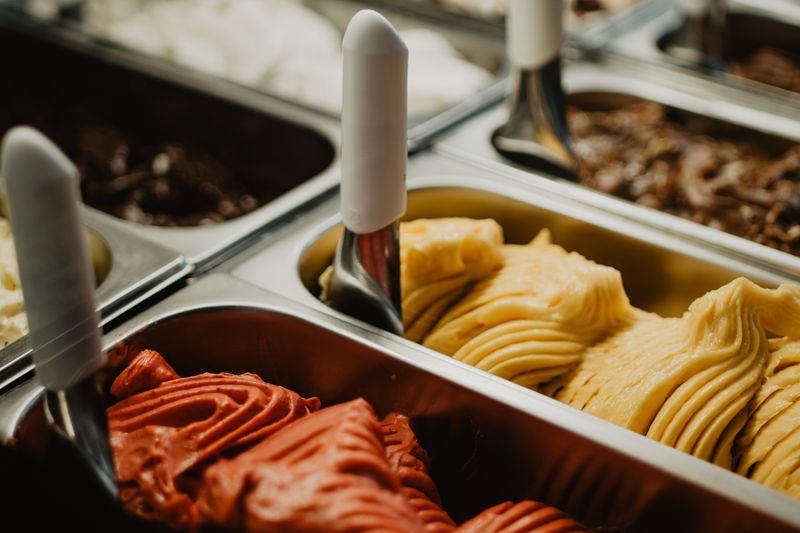 Gelato dessert selection at pizza luce Minneapolis