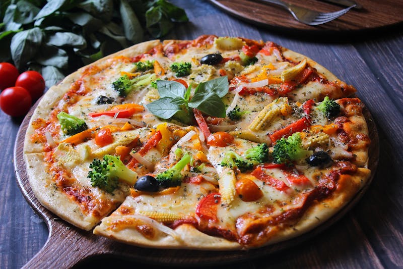 Four cheese pizza at pizzaluce with rich blend of Italian cheeses